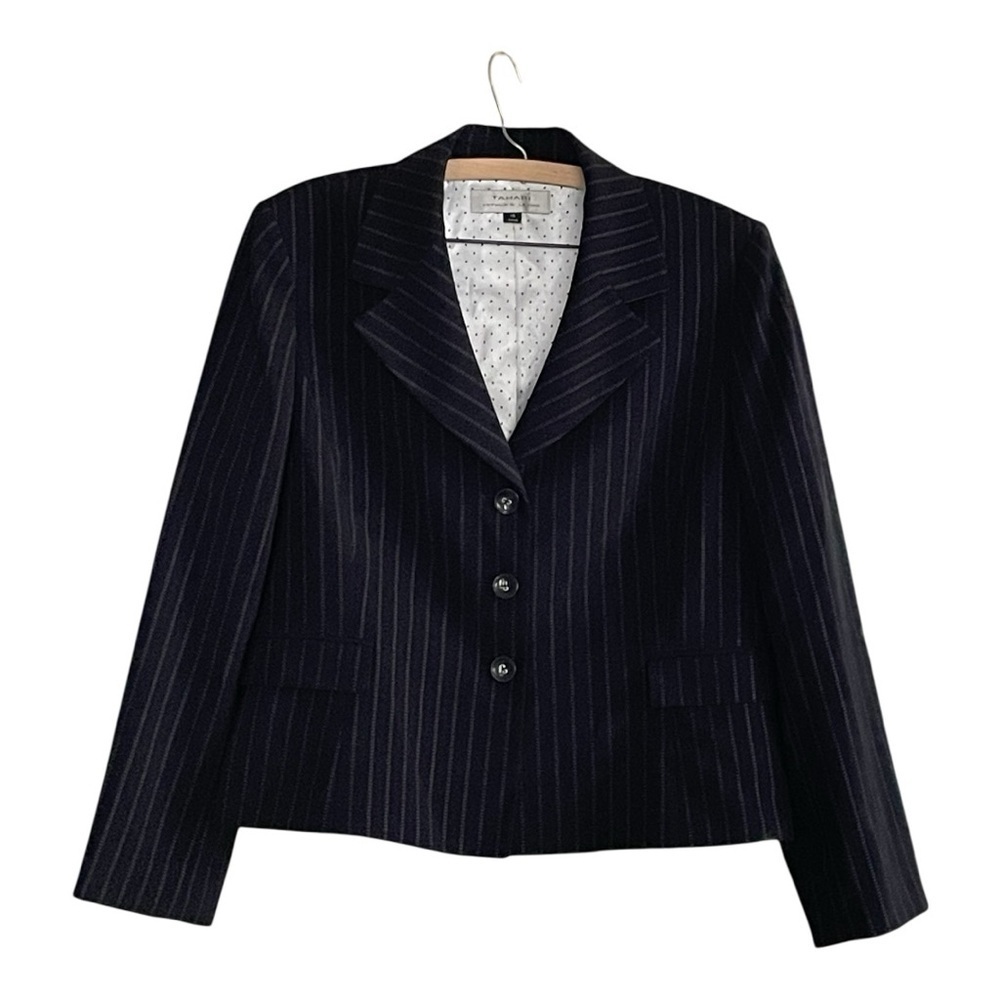 Tahari NWT Arthur S Levine Black & White Striped Jacket & Skirt Set